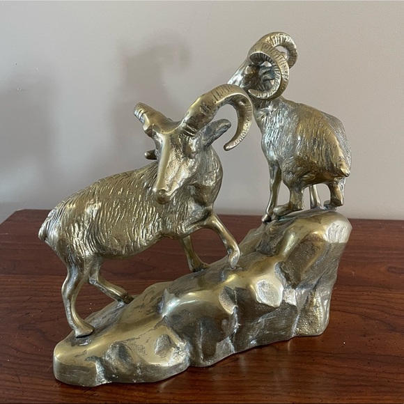 SOLD- Brass Ram Sculpture - Picture 3 of 6